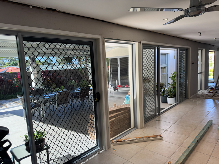 Fixed and re-clad walls after repairing termite damage