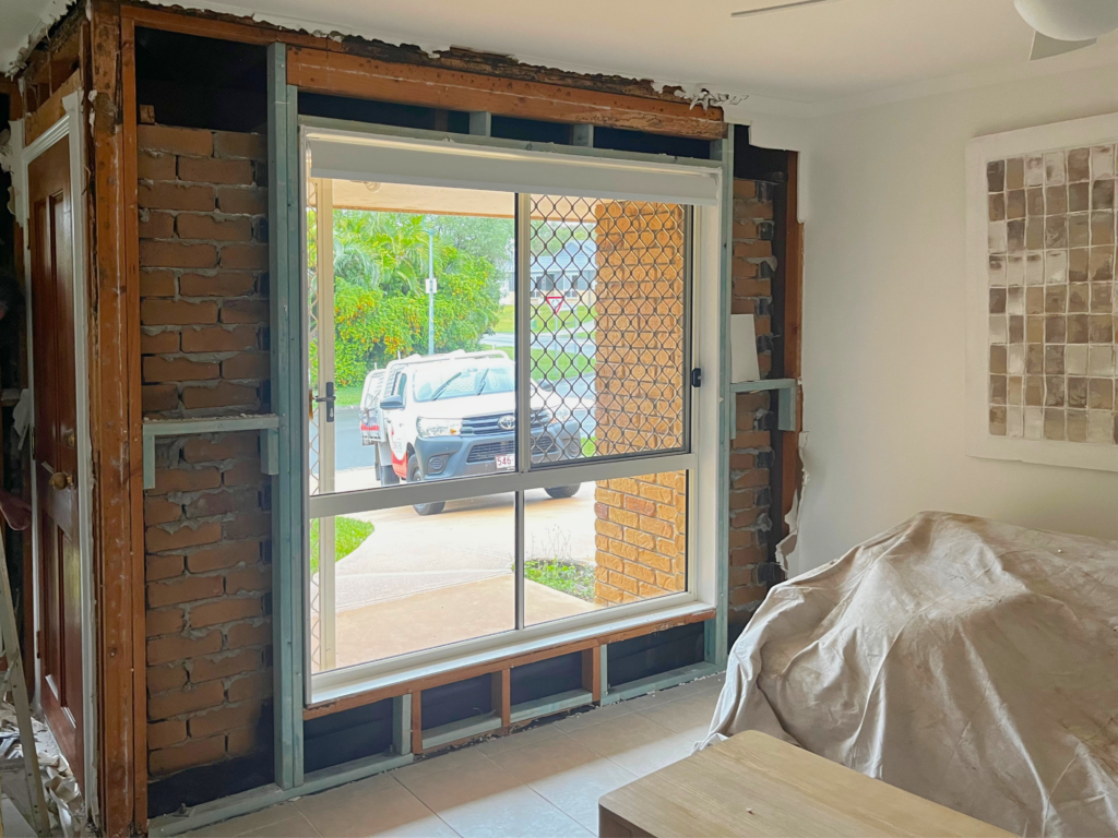 Termite damage hidden inside wall cavities and timber framing in a home structure